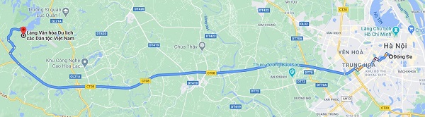 Đường đi đến Làng Văn Hóa các Dân Tộc Việt Nam